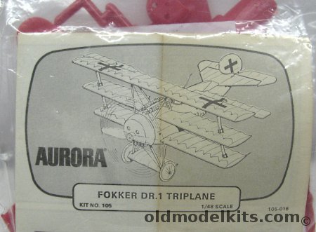 Aurora 1/48 Fokker DR-1 Triplane - Bagged, 105 plastic model kit